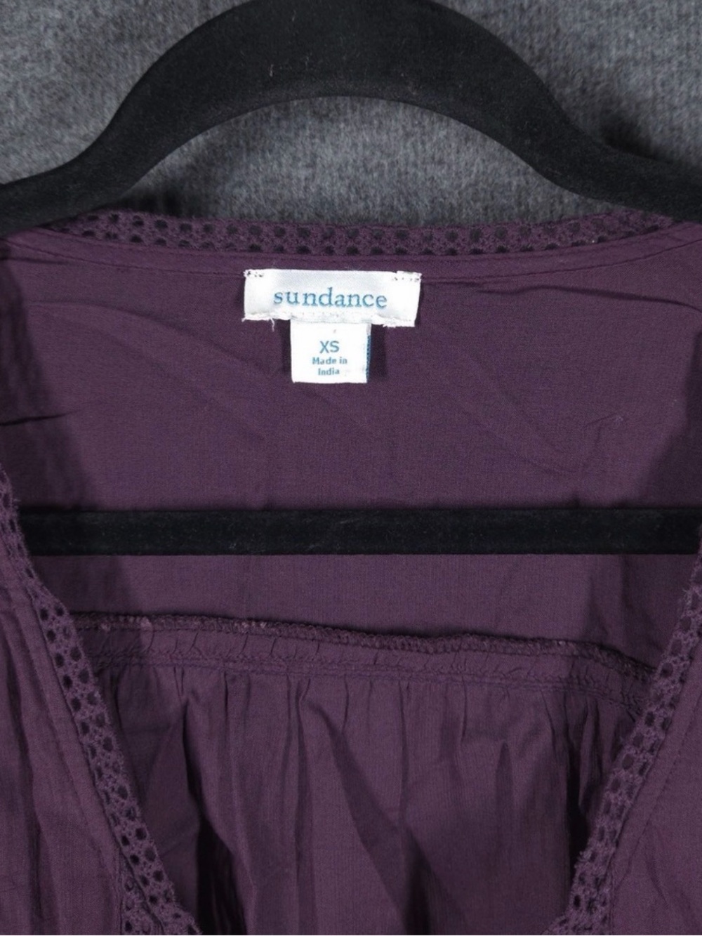 Sundance Plum Floral-Embroidered V-Neck Blouse - Picture 3 of 6